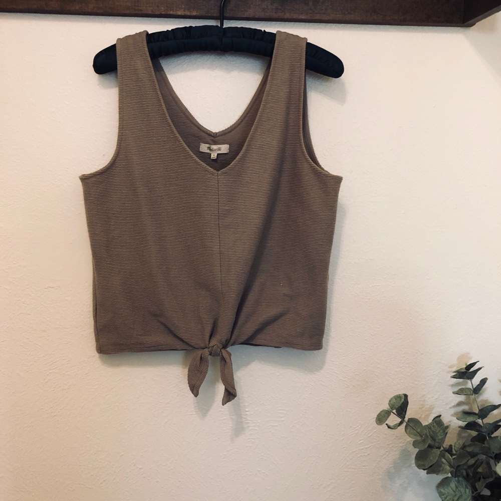 Madewell Texture & Thread Tie Front Tank